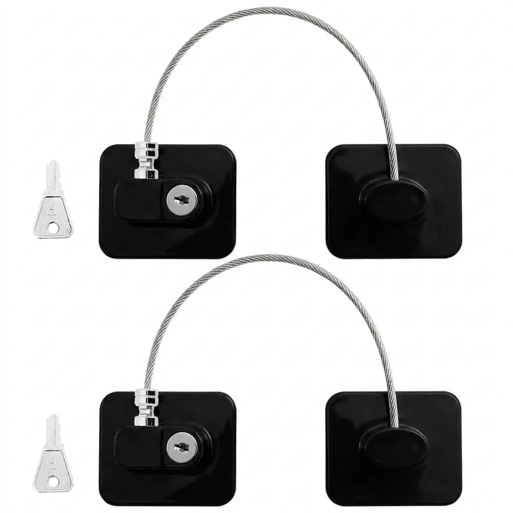 2 Pack Refrigerator Door Locks with Keys – Self-Adhesive Child Safety Locks