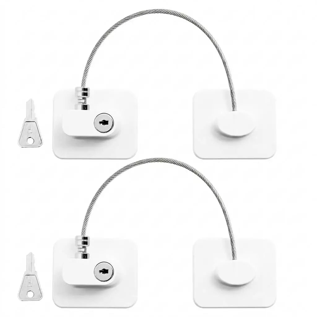 2 Pack Refrigerator Door Locks with Keys – Self-Adhesive Child Safety Locks