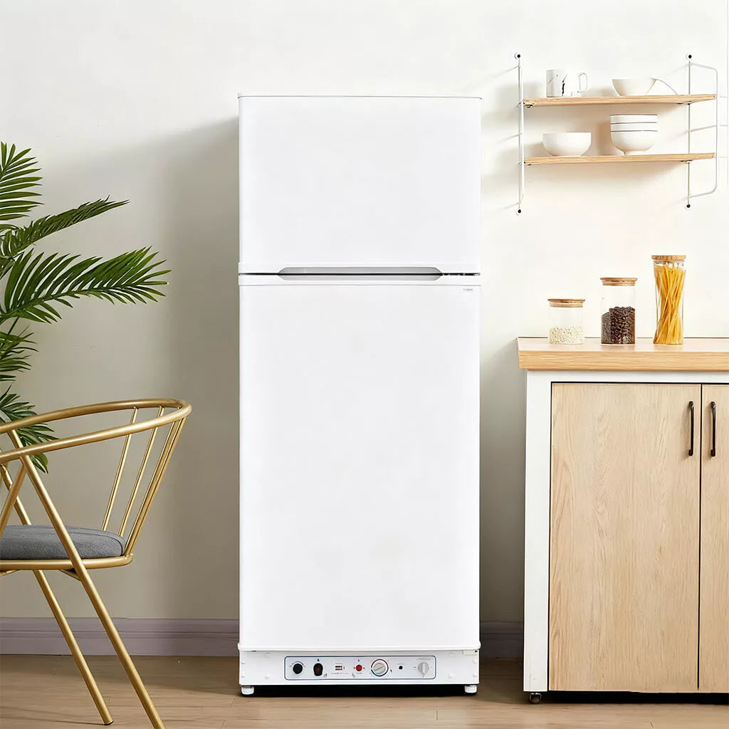 SMAD 390L Dual-Fuel Absorption Fridge – LPG & 220V Quiet Off-Grid Refrigerator with Freezer for Camper, Cabin, or Holiday Home