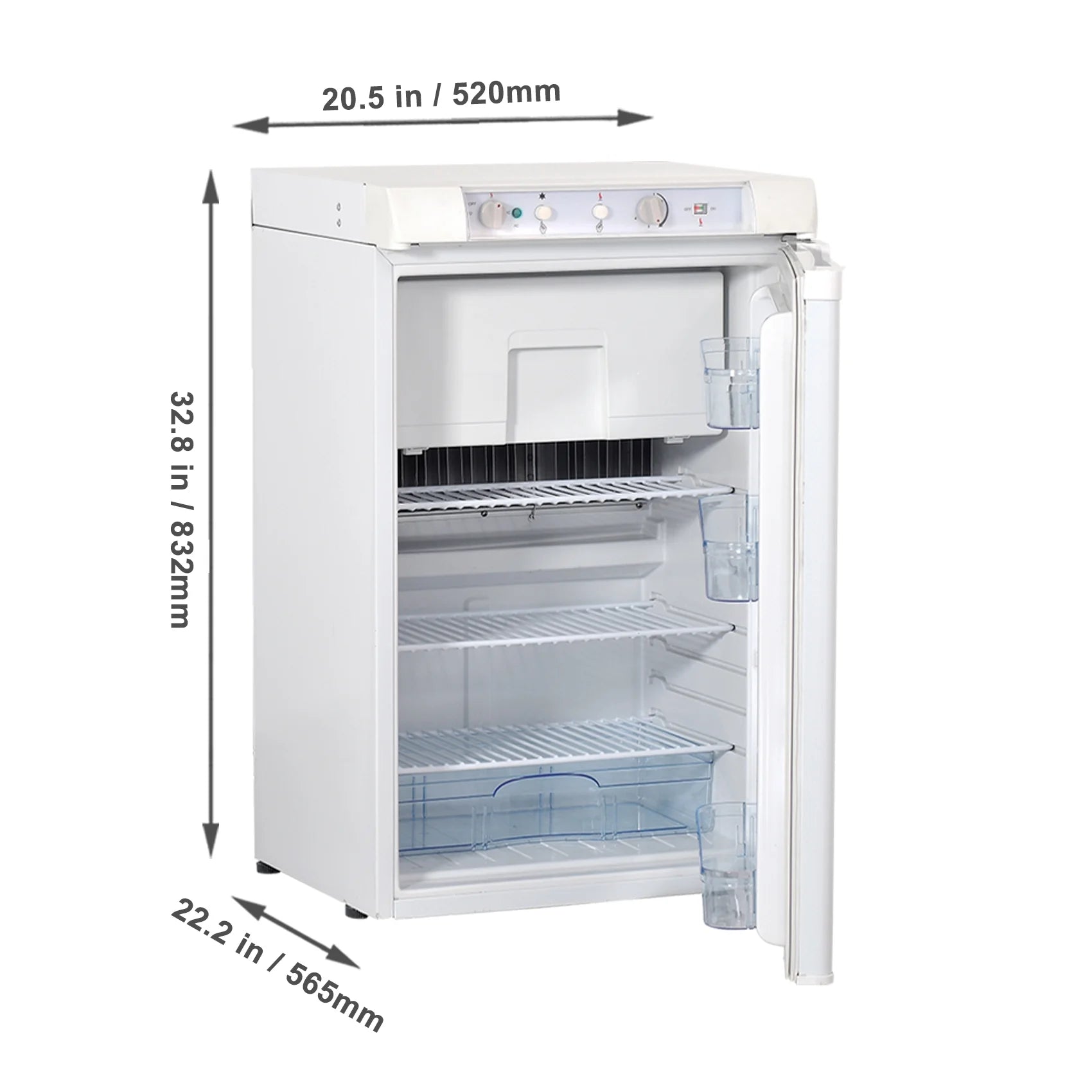 Smad 100L Propane Refrigerator 3-Way Gas/220-240V/12V with Freezer for RV & Off-Grid Use – Quiet, Efficient, and Eco-Friendly