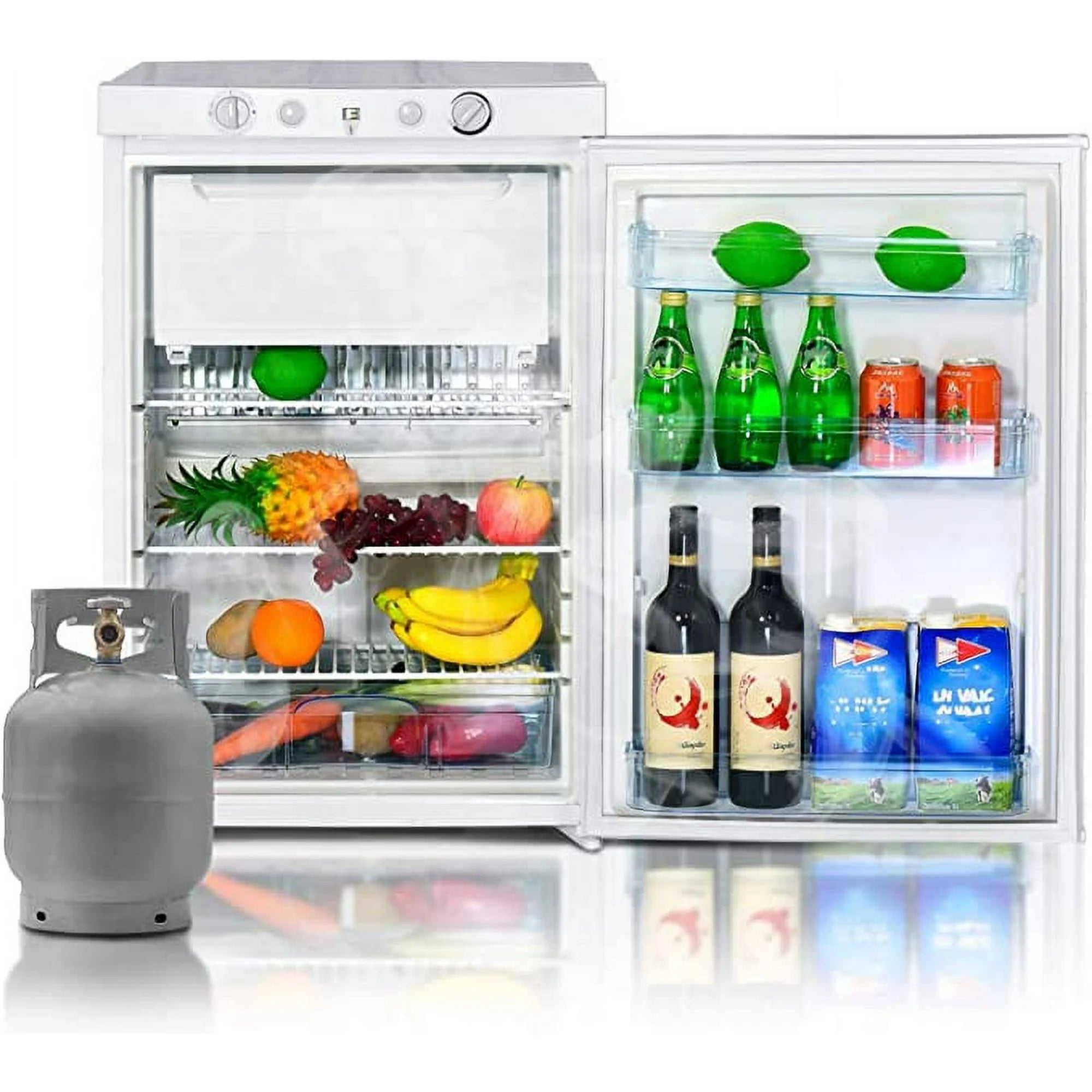 Smad 100L Propane Refrigerator 3-Way Gas/220-240V/12V with Freezer for RV & Off-Grid Use – Quiet, Efficient, and Eco-Friendly