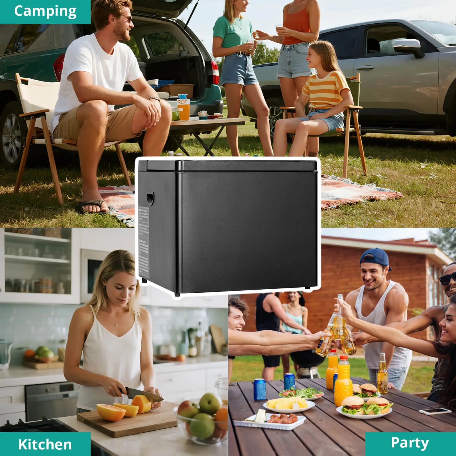 SMAD 40L Compact Propane & Electric Fridge – AC240V, DC12V and LPG, Top-Open Lid, Auto Defrost, for RV, Off-Grid, Outdoor Use
