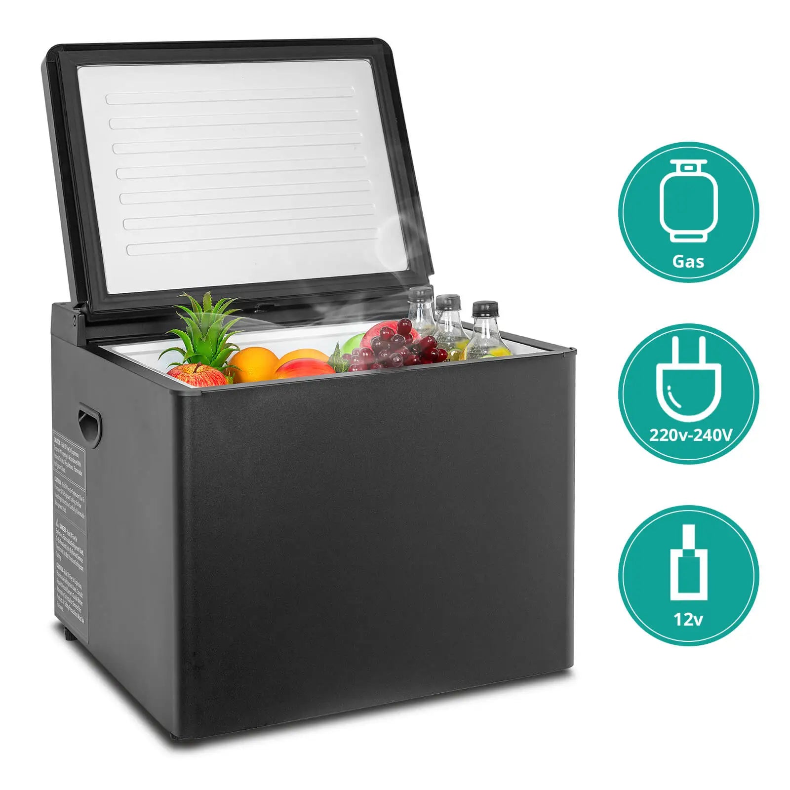 SMAD 40L Compact Propane & Electric Fridge – AC240V, DC12V and LPG, Top-Open Lid, Auto Defrost, for RV, Off-Grid, Outdoor Use