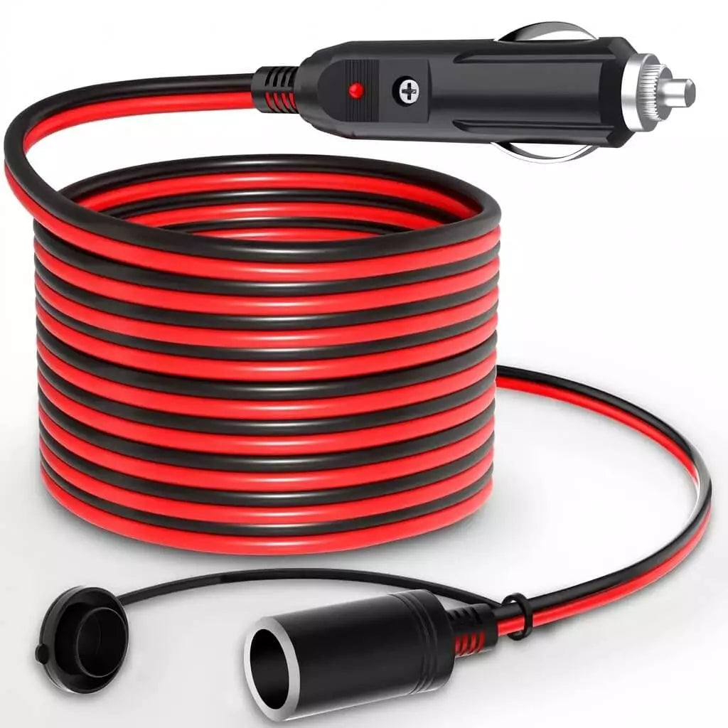 SMAD 5m 12V/24V Cigarette Lighter Socket Extension Cable 16AWG Heavy Duty Power Lead for Car, Caravan & Campervan