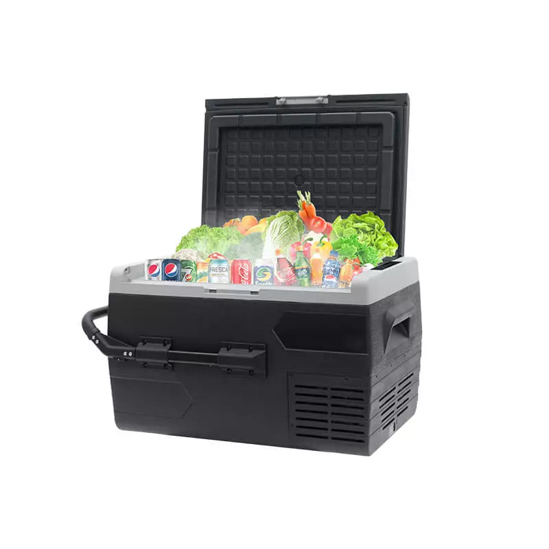 SMAD 12V/24V 50L Car Fridge Freezer – Compact, Quiet Compressor, Energy Efficient, for RV, Truck, Camping – Black