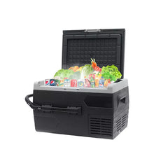 SMAD 12V/24V 50L Car Fridge Freezer – Compact, Quiet Compressor, Energy Efficient, for RV, Truck, Camping – Black