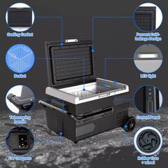 SMAD 65L 12V/24V Car Fridge Freezer – Portable, Energy Efficient, Quiet for RV, Truck, Camping