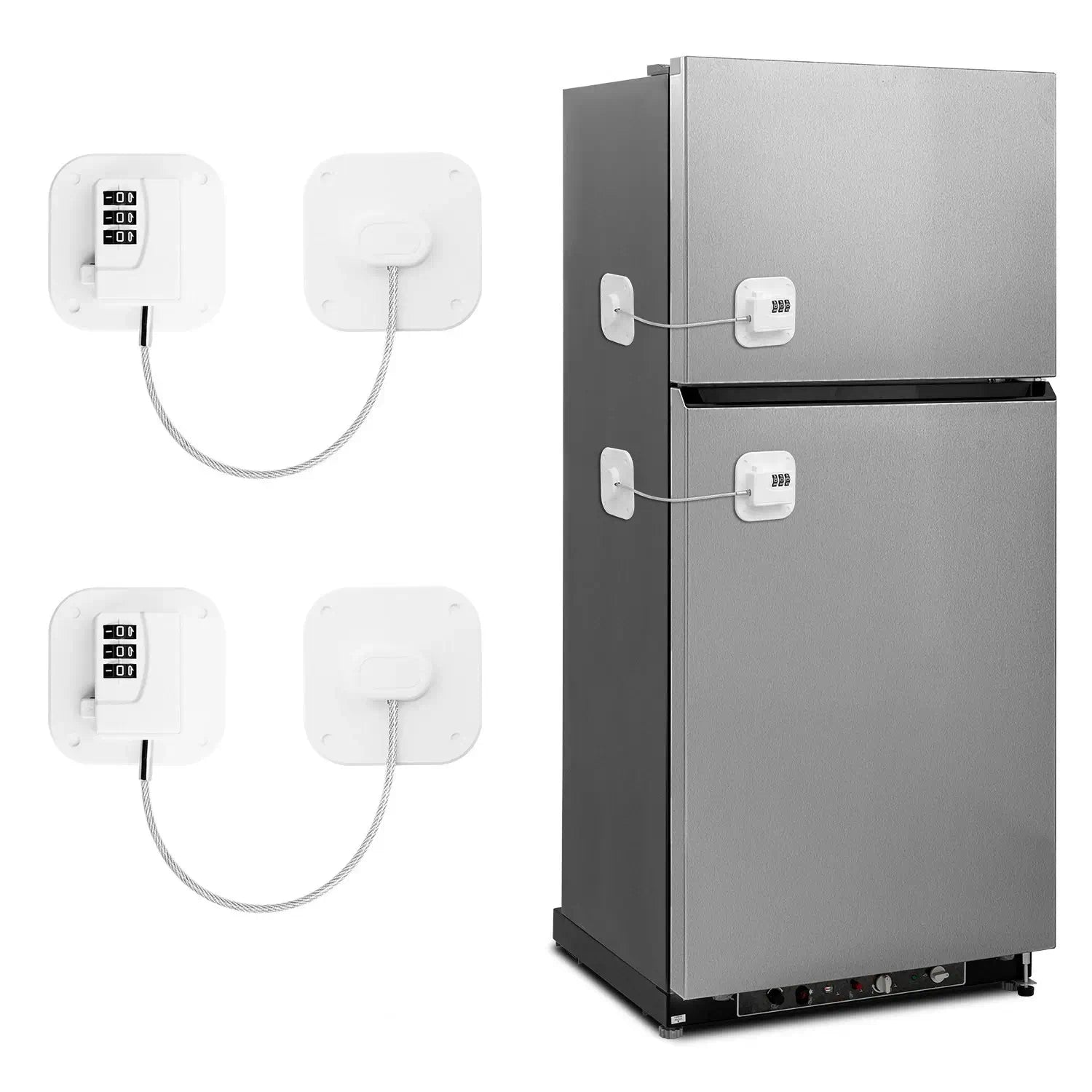 2 Pack Combination Fridge Lock – 3 Digit Child Safety Lock for Refrigerator, Freezer & Cabinet Doors