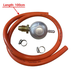 Propane Gas Regulator – 30 mbar Outlet Pressure, 1m Hose with 2 Clips – Compatible with BBQs